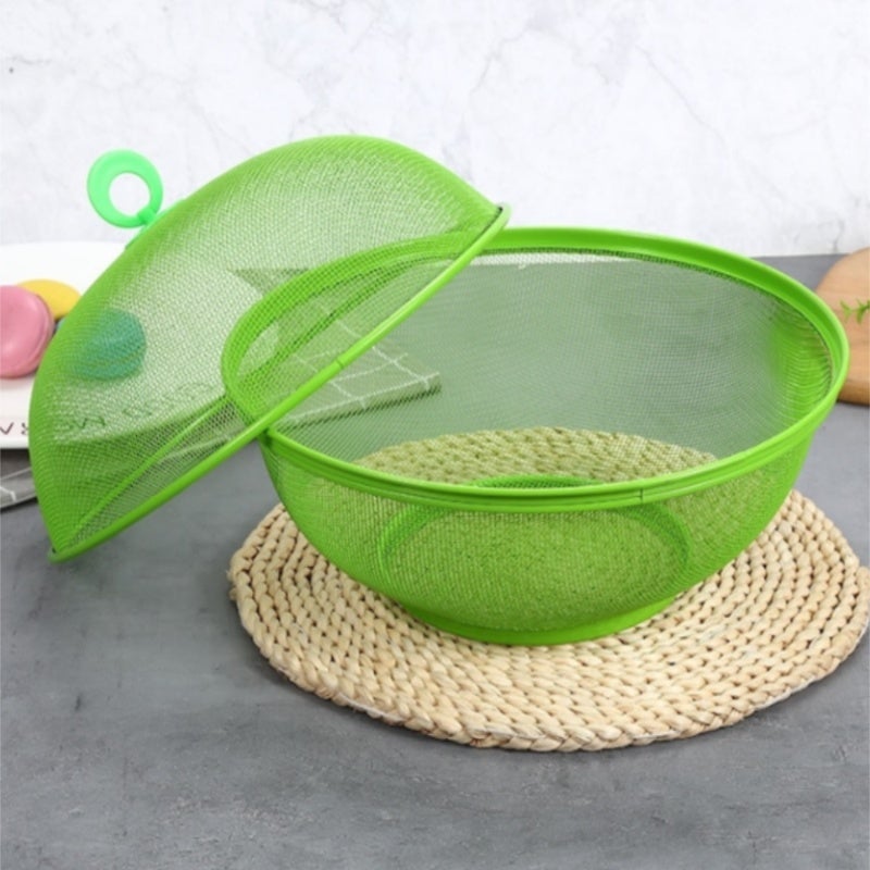 Metal Fruit Basket: 3-Piece Set, Durable Metal Material, 25*25*14cm Size, Red Green Blue Colors - Fruit Holder for Home Kitchen Fruit Storage & Display - Image 3