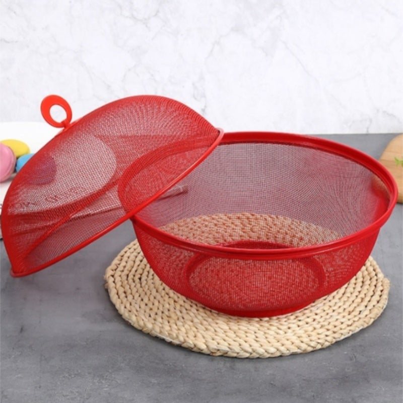 Metal Fruit Basket: 3-Piece Set, Durable Metal Material, 25*25*14cm Size, Red Green Blue Colors - Fruit Holder for Home Kitchen Fruit Storage & Display - Image 2