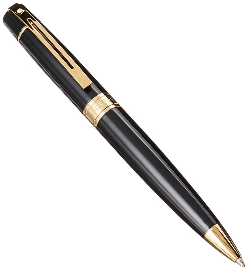 SHEAFFER قلم حبر جاف شيفر 300 أسود لامع مع تزيين باللون الذهبي - Image 1