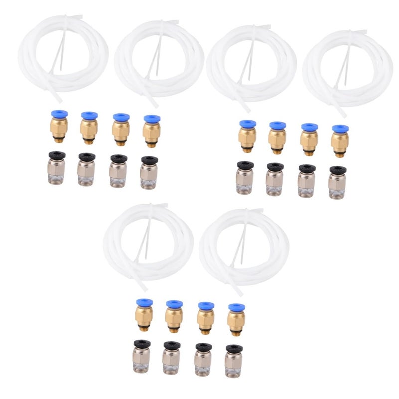 3sets PTFE Tube Quick Connector Set Quick Release Pneumatic Connector Printer Parts Heat-Resistant - Image 1