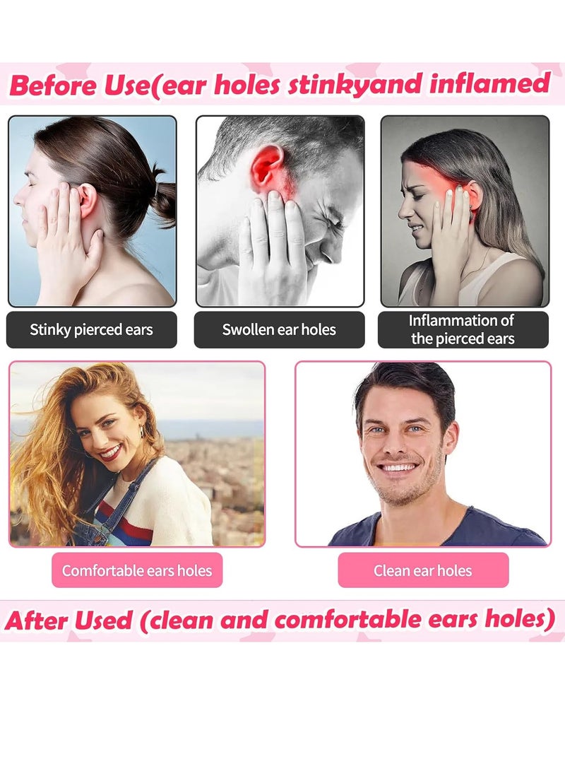 Divina 420 Pcs Ear Hole Cleaner Ear Piercing Cleaner Floss Disposable Piercing Aftercare Ear Hole Cleaning Line Earring Hole Cleaner Ear Hole Floss Piercing Hole Cleaner Earrings Cleaning Kit for Women Men - Image 4