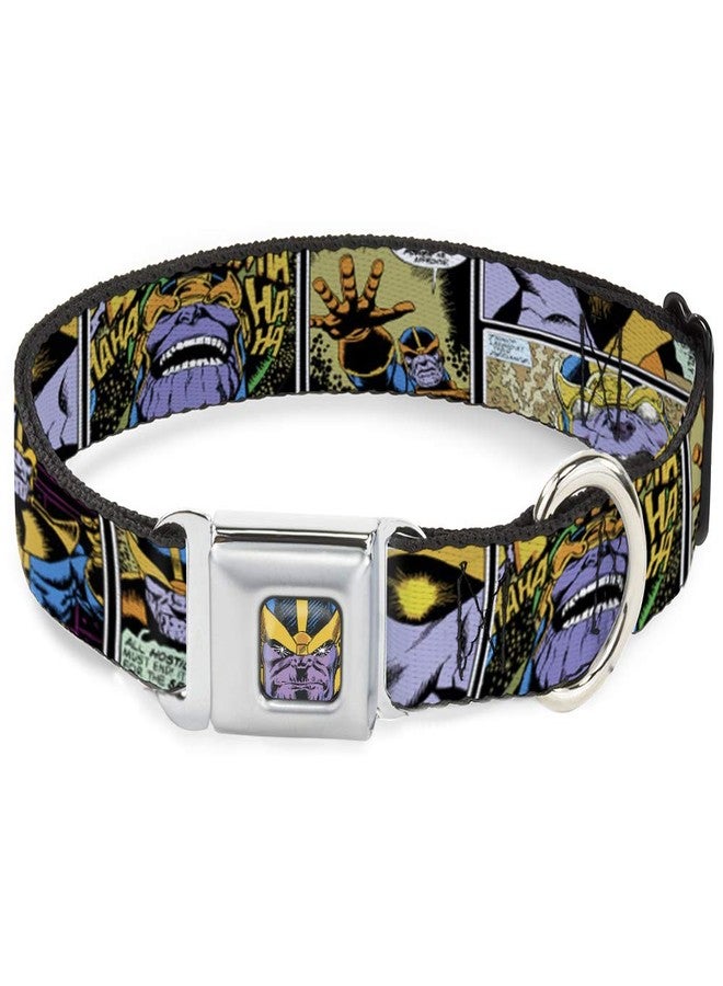 Buckle Down Buckle-Down Dog Collar Seatbelt Buckle Thanos Comic Scene Blocks, Multicolor, 1.5" Wide - Fits 16-23" Neck - Medium (DC-WMC149-WM) - Image 1