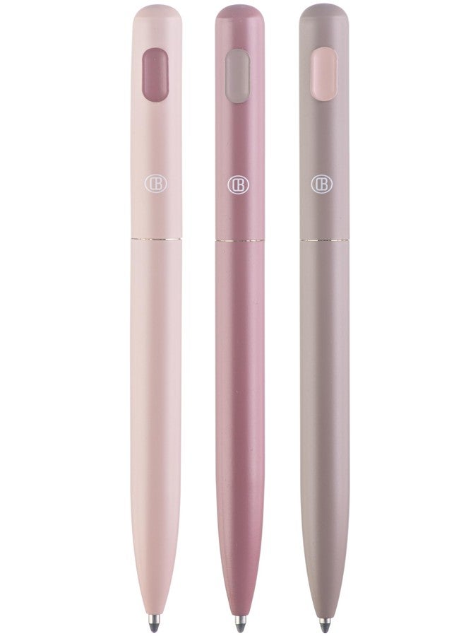 DIVERSEBEE Black Ink Ballpoint Pens, 3 Pack Retractable No Bleed Bible Pens, Cute Aesthetic Pastel Pens for Teachers, Bible Study Journaling Supplies, School Office Gifts Accessories, 1.0mm (Blush) - Image 1
