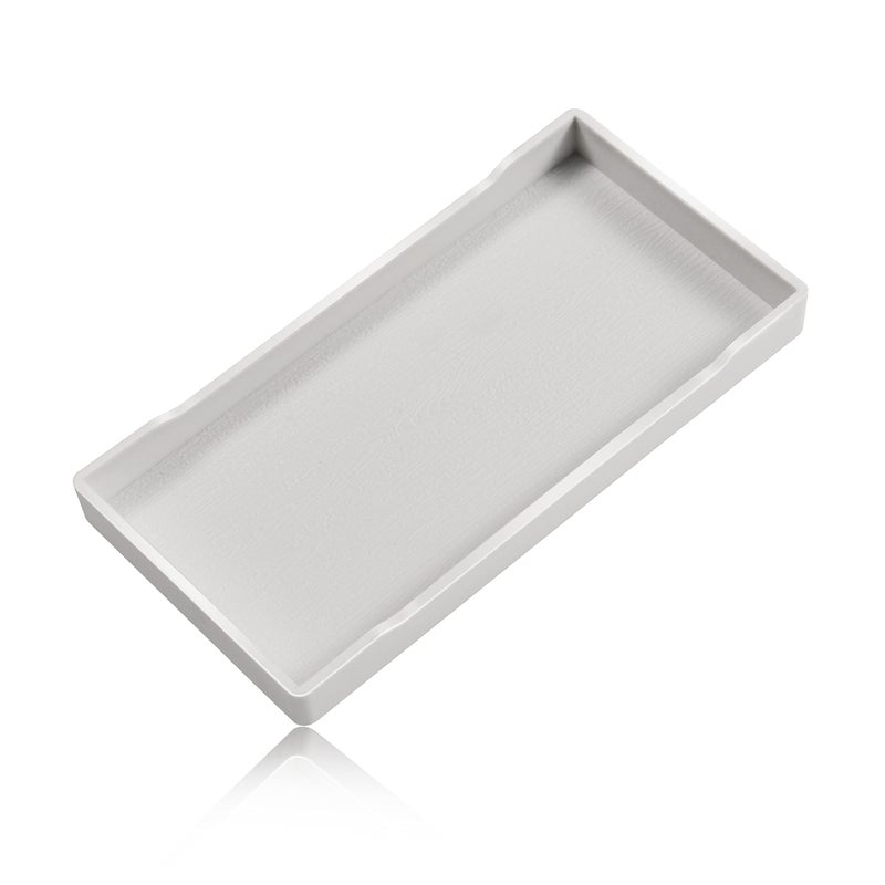 VCREATC Small White Mini Tray 8 inch x 4 inch for Serving Accessory Spa Coffee Drinks Wine Tea Bar Party Towel Seasoning Perfume or Display Use