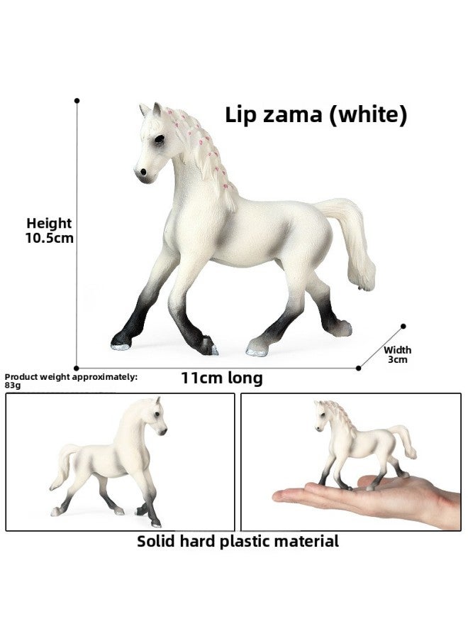 Solid Realistic Animal Horse Model Foal Stallion Black Horse Wild Children's Cognitive Toys Wild Animal Models-Color:M-790 Lipizama (white) - Image 1