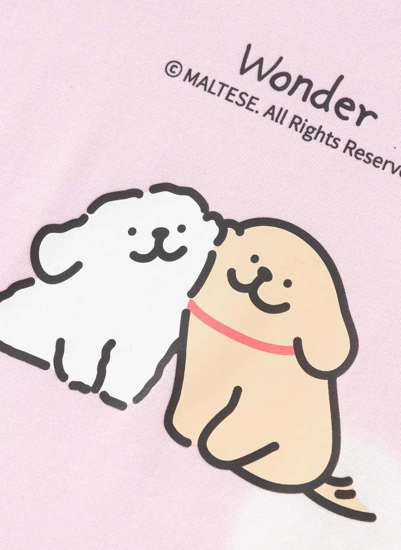 Balabala Kids Unisex Round v-neck short-sleeved T-shirt