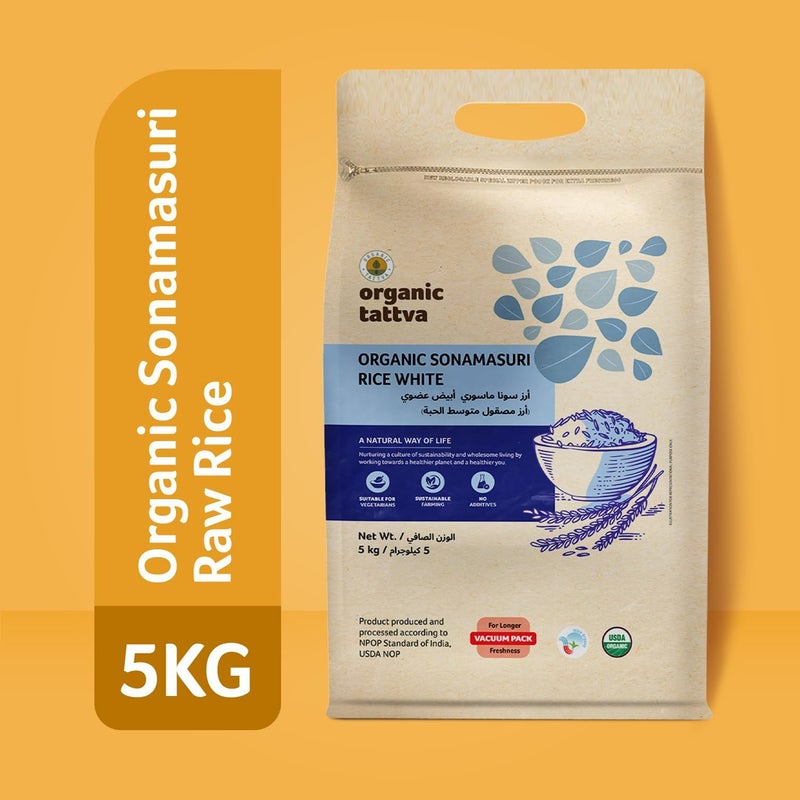 Organic Tattva Sonamasuri White Rice - Image 5