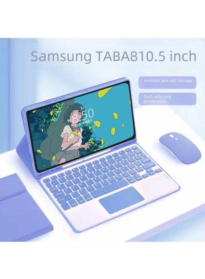 For Samsung TabA8 Bluetooth Keyboard Leather Case Xiaomi 6 Protective Case S6lite10.4 Touch S8S7FE Keyboard-Color:Sky Blue Leather Case  Normal Keyboard  Mouse-Product Type:Tab S9FE/S9/S7/S8 11 T870/X700 - Image 2