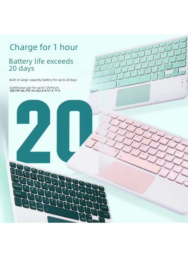 For Samsung TabA8 Bluetooth Keyboard Leather Case Xiaomi 6 Protective Case S6lite10.4 Touch S8S7FE Keyboard-Color:Sky Blue Leather Case  Normal Keyboard  Mouse-Product Type:Tab S9FE/S9/S7/S8 11 T870/X700 - Image 3