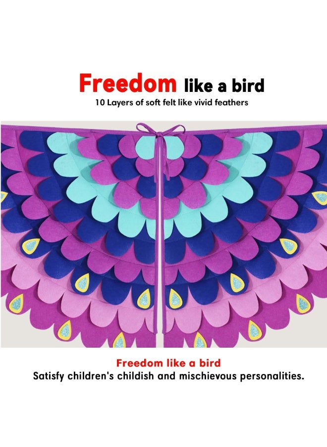 NajmStyle Bird-Wings-Costume for Kids Dress Up, Felt Feathered Owl Parrot Chicken Animal Role Play Costume, Gift for Girl Boys - Image 2