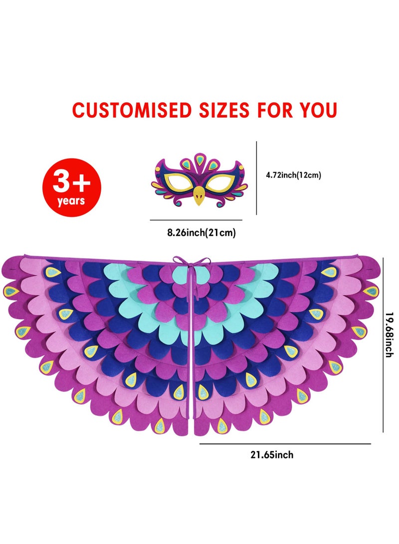 NajmStyle Bird-Wings-Costume for Kids Dress Up, Felt Feathered Owl Parrot Chicken Animal Role Play Costume, Gift for Girl Boys - Image 5