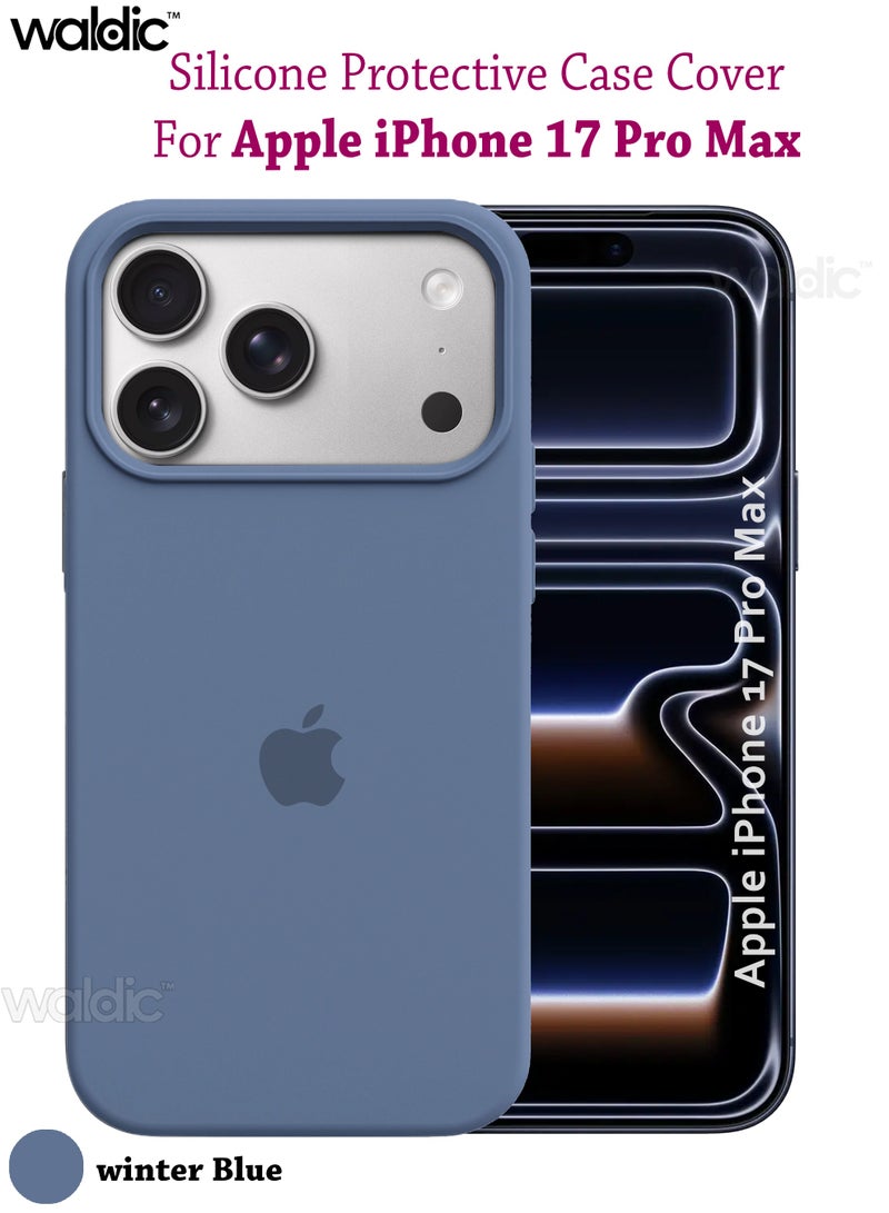 Waldic Apple iPhone 17 Pro Max Premium Case | Premium Silicone Case Cover Designed for Apple iPhone 17 Pro Max | Apple iPhone 17 Pro Max Case Camera and Drop Protection Thin Protective Back Cover Case for Apple iPhone 17 Pro Max - Winter Blue - Image 1