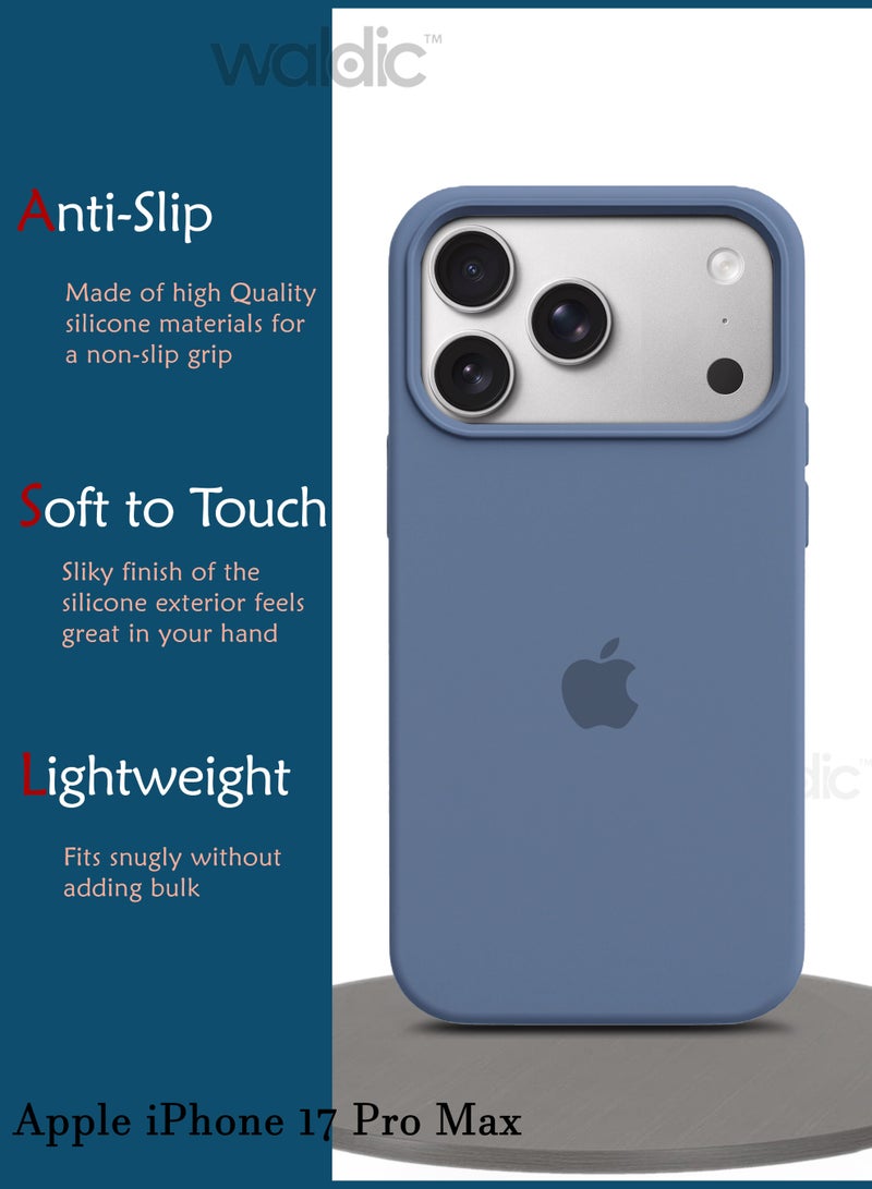 Waldic Apple iPhone 17 Pro Max Premium Case | Premium Silicone Case Cover Designed for Apple iPhone 17 Pro Max | Apple iPhone 17 Pro Max Case Camera and Drop Protection Thin Protective Back Cover Case for Apple iPhone 17 Pro Max - Winter Blue - Image 2