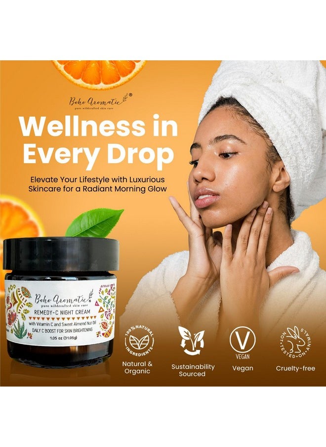Boho Aromatic Remedyc Night Cream Facial Cream Skin Care Vitamin C Face Serum In A Cream For Face Antiaging Vitamin C Skincare Natural And Organic Facial Moisturizer In A Glass Jar  - Image 4