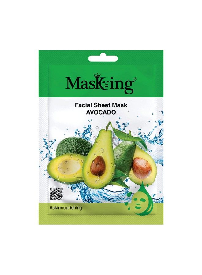 MASKING Beauty Skin Glowing Skin Lightening Skin Nourishing Calming Fairness Natural Serum Facial Sheet Mask (Avocado) Suitable For Women & Men Lyocell Mask Sheet Pack Of 01  - Image 2