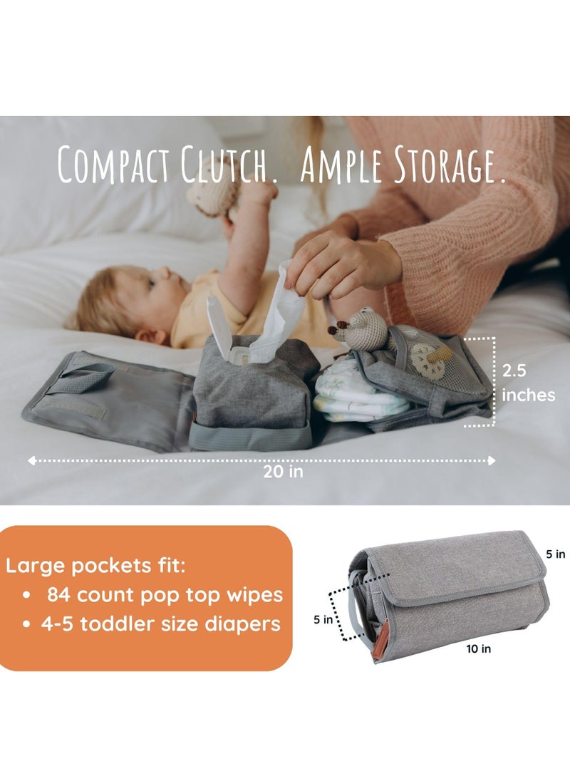 SYOSI - Diaper Clutch Trifold Compact Diaper Bag and Hanging Baby Toiletry Bag Portable Handheld Baby Diaper Changing Kit - Image 1