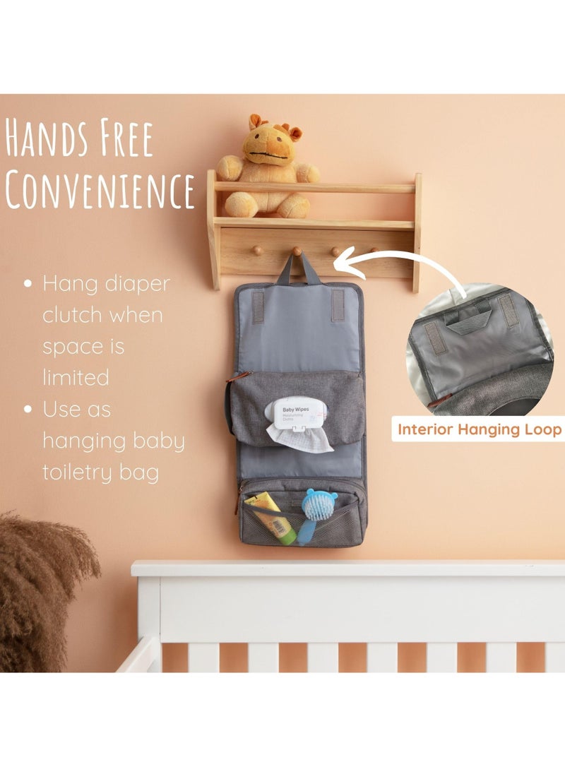 SYOSI - Diaper Clutch Trifold Compact Diaper Bag and Hanging Baby Toiletry Bag Portable Handheld Baby Diaper Changing Kit - Image 1