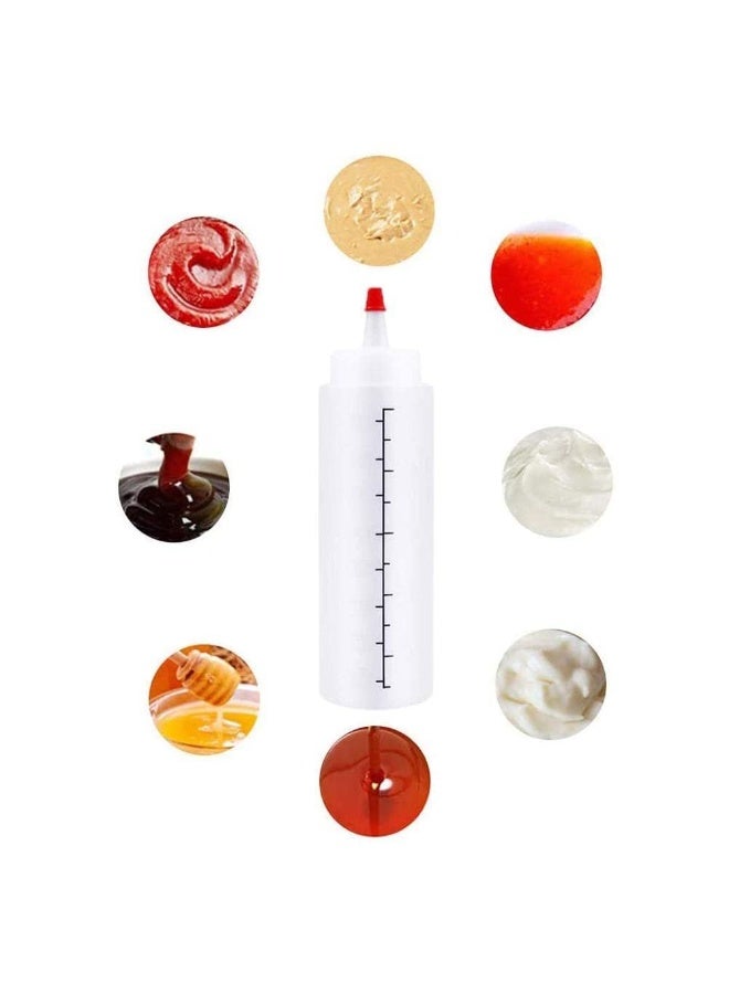 JZS Bolivia's Condiment Squeeze Bottles, Plastic Squeeze Bottles with Red Tip Cap, Sauce Squeeze Bottle for Ketchup, Condiments, Bbq Sauce, Dressing, Barbecue, Syrup and More - Image 3