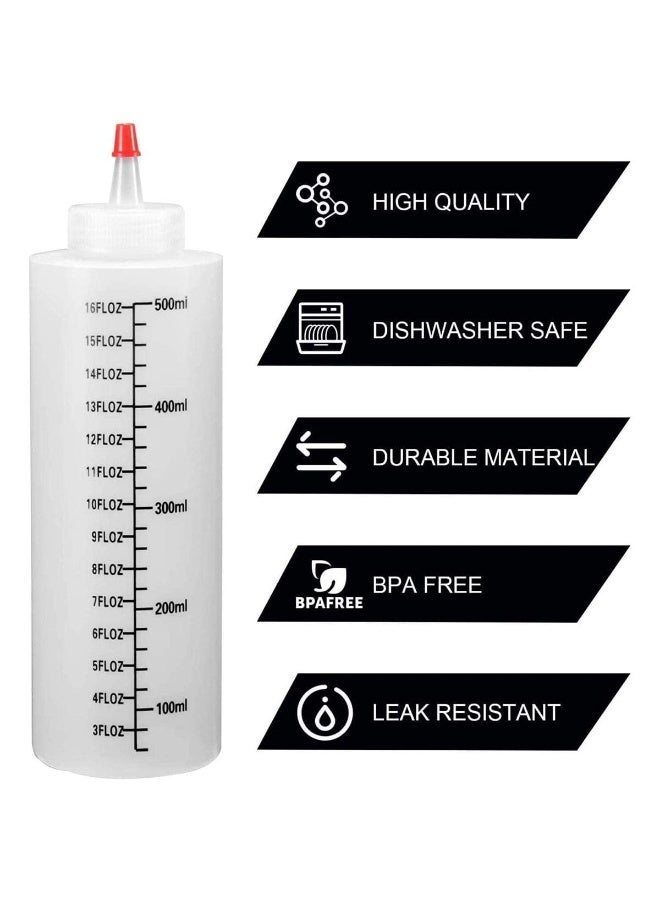 JZS Bolivia's Condiment Squeeze Bottles, Plastic Squeeze Bottles with Red Tip Cap, Sauce Squeeze Bottle for Ketchup, Condiments, Bbq Sauce, Dressing, Barbecue, Syrup and More - Image 2