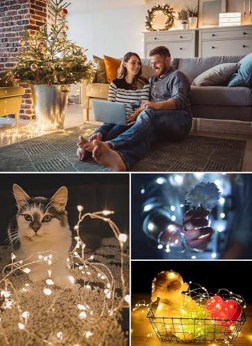 Minetom Color Changing Fairy String Lights - 33 ft 100 LED USB Silver Wire Lights with Remote and Timer, Starry Fairy Light for Bedroom Party Indoor Christmas Decoration, 16 Colors, Adapter Included - Image 5