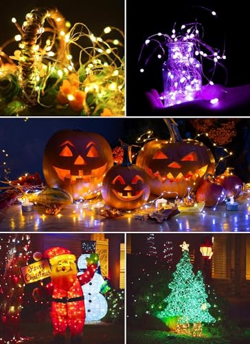 Minetom Color Changing Fairy String Lights - 33 ft 100 LED USB Silver Wire Lights with Remote and Timer, Starry Fairy Light for Bedroom Party Indoor Christmas Decoration, 16 Colors, Adapter Included - Image 3