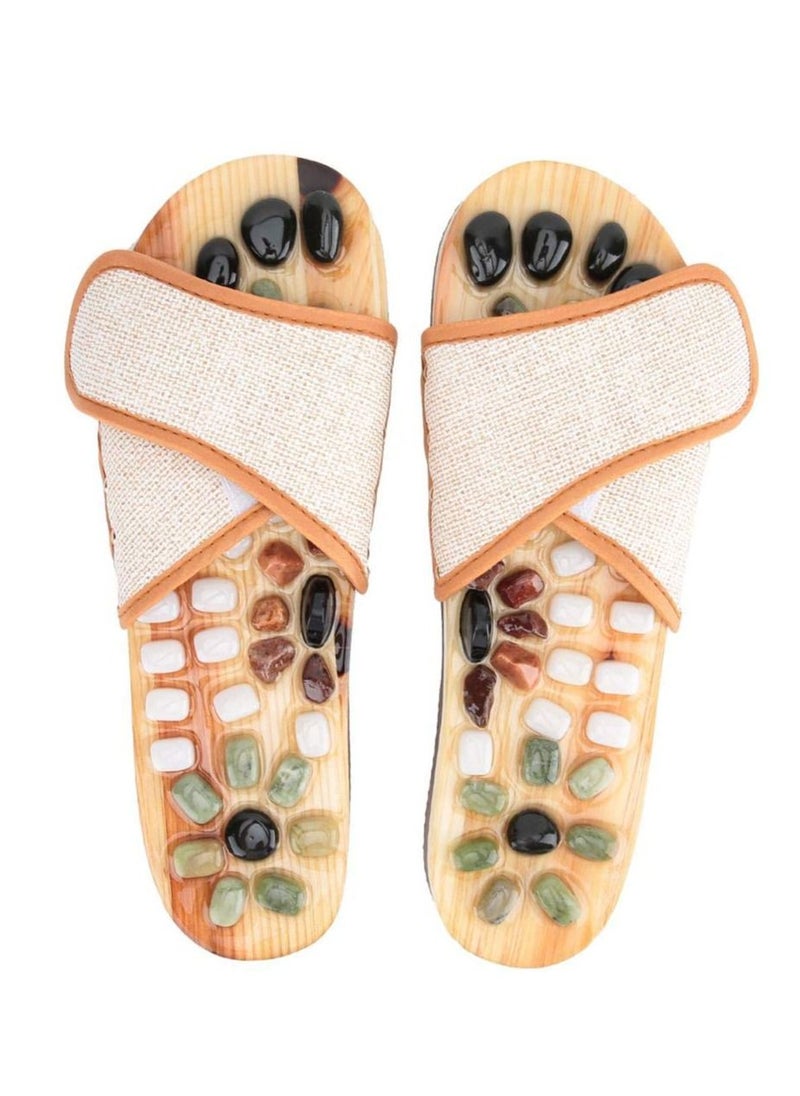 Y&D - Foot Massager Slippers, Reflexology Massage Shoe, Unisex Slipper Pebble Stimulated Pressure Points for Men and Women 42 Size - Image 1