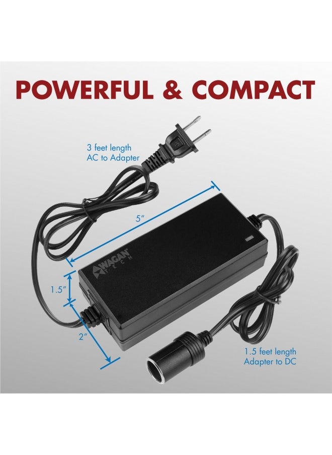 WAGAN - Wagan El9903 5 Amp Ac To Dc Power Adapter 5A Power Converter Converts 110V Ac To 12V Dc Car Cigarette Lighter Socket Ac 110V To Dc 12V 5A 60W Power Supply Adapter Converter, Ul Listed - Image 1