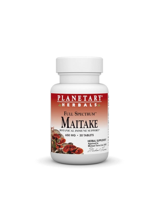 PLANETARY HERBALS Full Spectrum Maitake Mushroom 650mg - 30 Tablets - Image 1