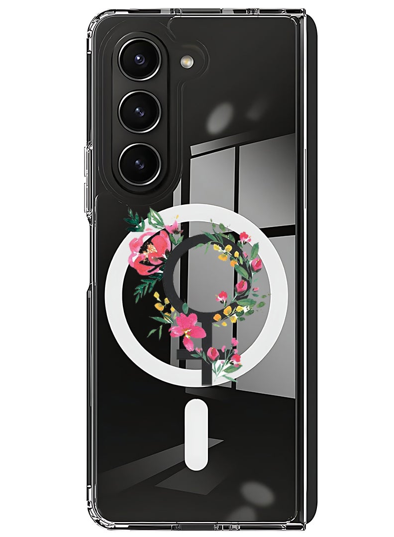 Theodor Magnetic Case for Samsung Galaxy Z Fold 6 Compatible with MagSafe Wireless Charging, Shockproof Phone Bumper Cover womens day floral - Image 1