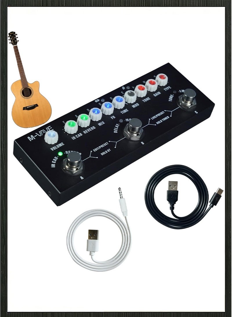 M-VAVE Multi Effects Guitar Pedal, Reverb Guitar Pedal，Delay，Chorus，Phaser，with IR Loading 9 AMP Models， Reverb Effect Pedal, Support Recording，Bluetooth 5.0 - Image 1