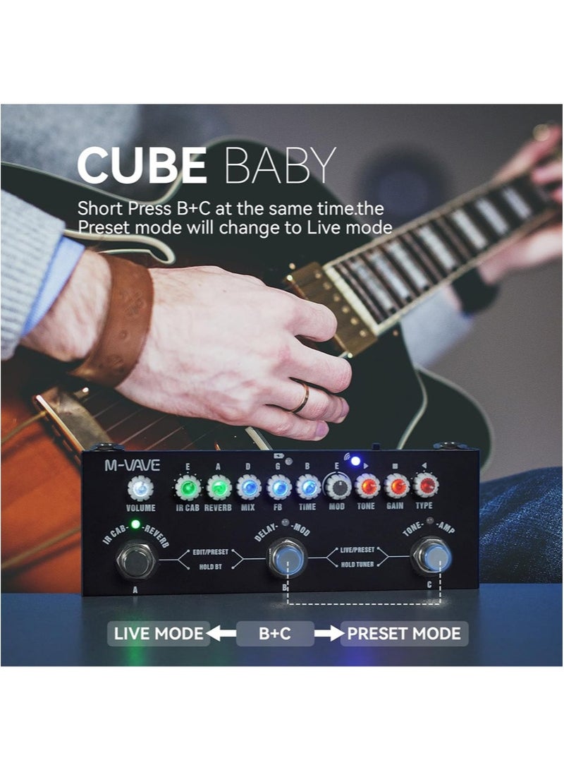 M-VAVE Multi Effects Guitar Pedal, Reverb Guitar Pedal，Delay，Chorus，Phaser，with IR Loading 9 AMP Models， Reverb Effect Pedal, Support Recording，Bluetooth 5.0 - Image 3