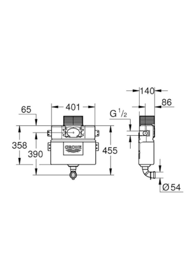 جروهي **GROHE 38422 | خزان طرد للمرحاض (WC)** - Image 2
