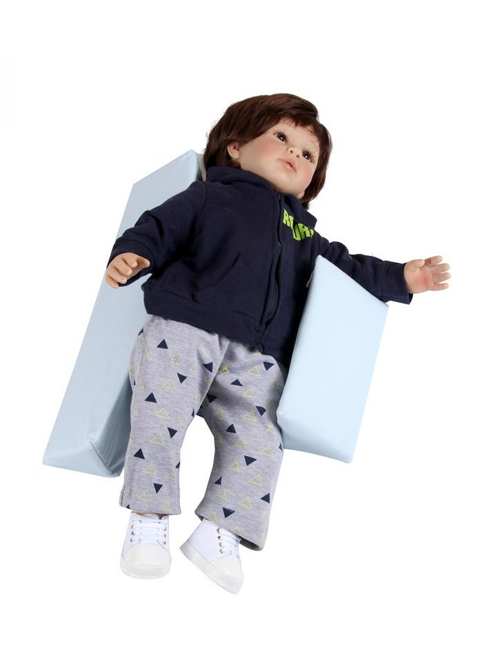 MIRFA - Baby Side Safer Sleeper Adjustable Wedge With Removable Anti Roll Positioner (Blue) - Image 1
