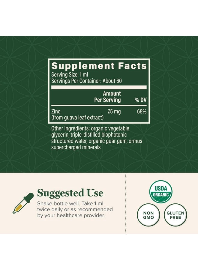 جلوبال هيلنغ سنتر مكملات الزنك العضوية من وزارة الزراعة الأمريكية من Global Healing - قطرات فيتامينات نقية لتعزيز جهاز المناعة، وتوازن الهرمونات، والشيخوخة الصحية - فيتامينات زنك عضوية طبيعية، نباتية، غير معدلة وراثيًا (2 أونصة سائلة) - Image 2