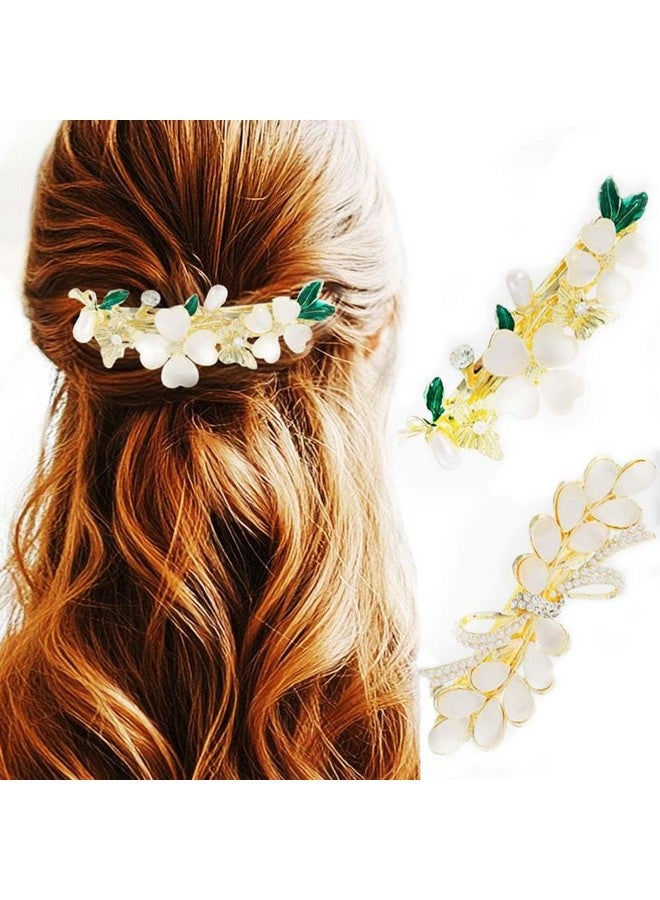 GORAIS Gold Hair Barrettes Flower Hair Clips Accessories for Women (Pack of 2) - Image 2