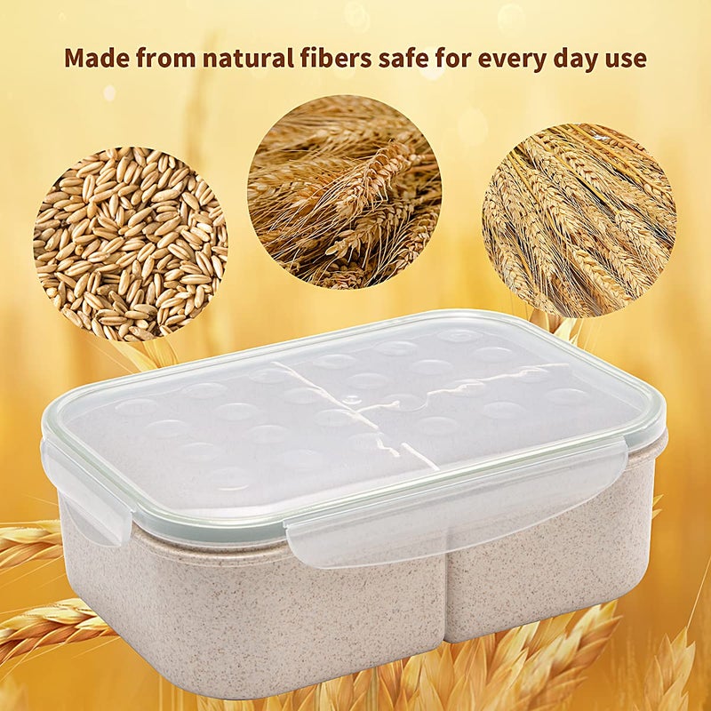 MISS BIG Bento Box Bento Box Adult Lunch Box Ideal Leak Proof Lunch Containers No BPAs and No Chemical Dyes Bento Lunch Box Dishwasher and Microwave Safe Lunch Containers for Adults(1900ml White) - Image 3