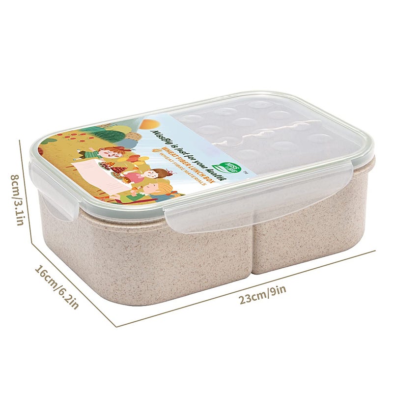 MISS BIG Bento Box Bento Box Adult Lunch Box Ideal Leak Proof Lunch Containers No BPAs and No Chemical Dyes Bento Lunch Box Dishwasher and Microwave Safe Lunch Containers for Adults(1900ml White) - Image 4