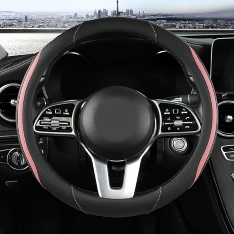 Car Steering Wheel Cover, Leather Steering Wheel Cover Universal 14.5-15 Inch Microfiber Leather Anti-Slip Breathable Auto Steering Wheel Covers for Men Women and - Image 1