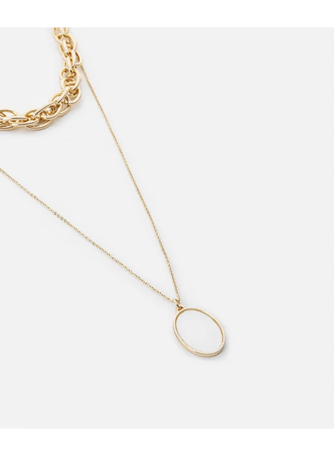 Ipekyol Contrast Pendant Chain Necklace