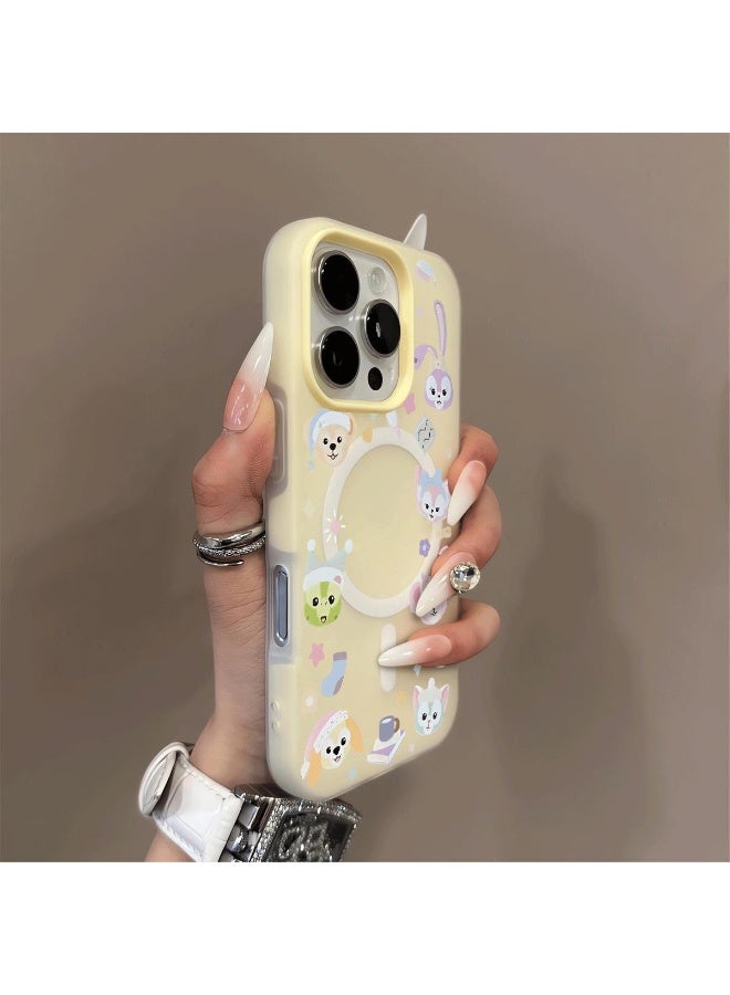 NIBEMINENT Skin Feel Jelly Shell Protection Case With Magsafe For iPhone 16 Plus, Pale Yellow