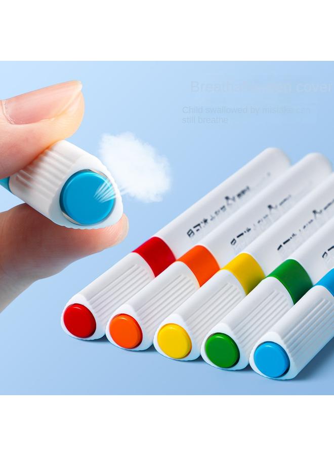 Bluejw New True Color Watercolor Pen Children's Washable Non-dirty Hand Color Brush Brush Washable 12 Color Soft Head Painting - Image 3