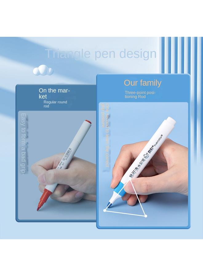 Bluejw New True Color Watercolor Pen Children's Washable Non-dirty Hand Color Brush Brush Washable 12 Color Soft Head Painting - Image 5