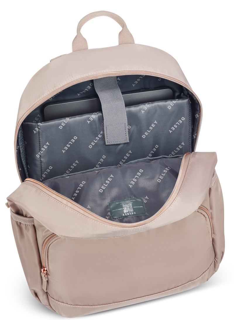 DELSEY PARIS SUNNY 1 Backpack Beige, 15.6 Inch Laptop Backpack, Stylish Work & Travel Bag with Padded Laptop Compartment, Multiple Pockets, Comfortable Straps & Zip Closure - Image 5