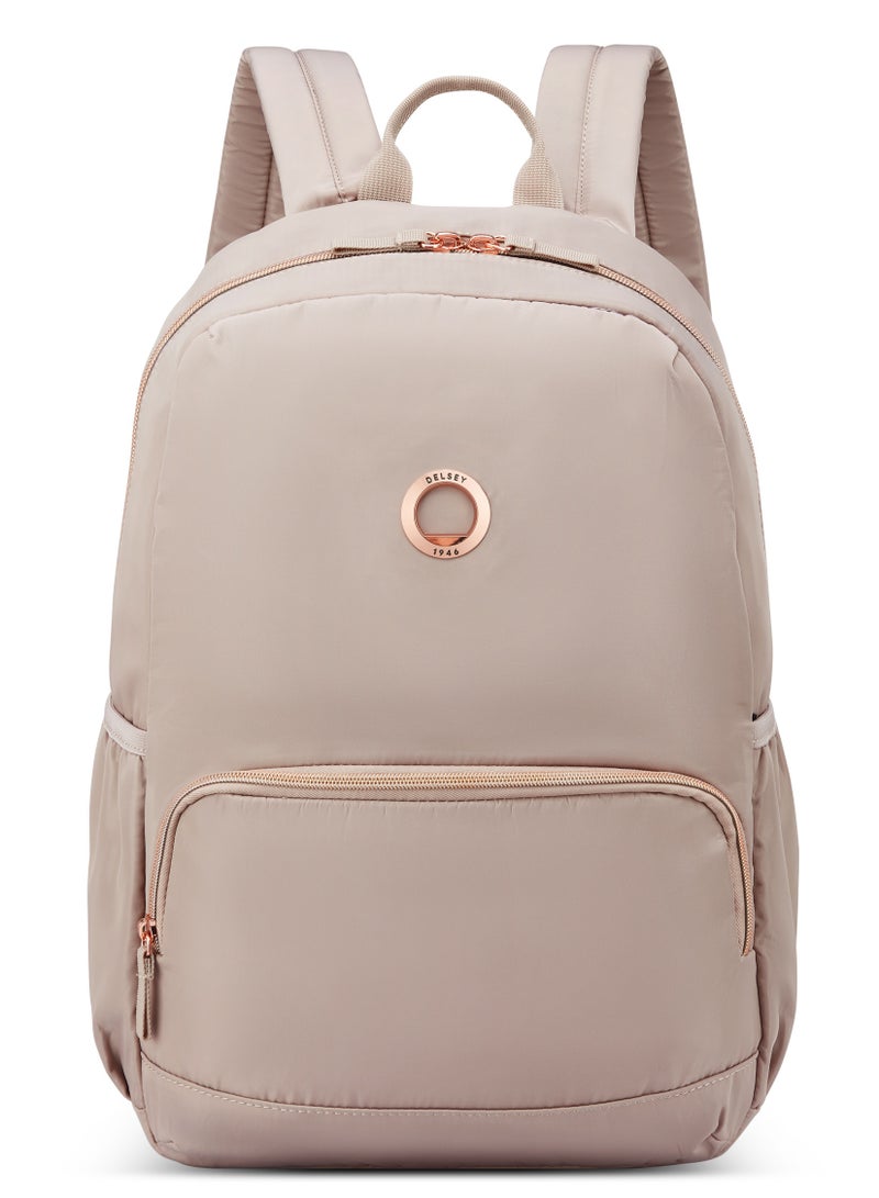 DELSEY PARIS SUNNY 1 Backpack Beige, 15.6 Inch Laptop Backpack, Stylish Work & Travel Bag with Padded Laptop Compartment, Multiple Pockets, Comfortable Straps & Zip Closure - Image 1