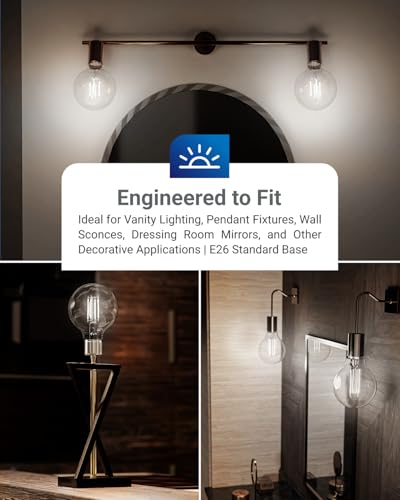 Sunco Lighting Sunco 10 Pack G25 LED Light Bulbs, Filament Edison Globe, Vanity Lighting Bulb for Bathroom Bedroom, 500 LM, 5W (60W Equivalent), 4000K Cool White, Dimmable, E26 Base, Clear UL. - Image 4
