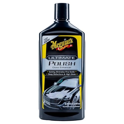 Meguiars بوليش ميغوايرز النهائي بوليش عالي اللمعان لسطح السيارة اللامع يزيل دوائر الضوء بشكل دائم لإنتاج انعكاس عميق ورطب مع لمعان عالي سهل الاستخدام 16 أونصة