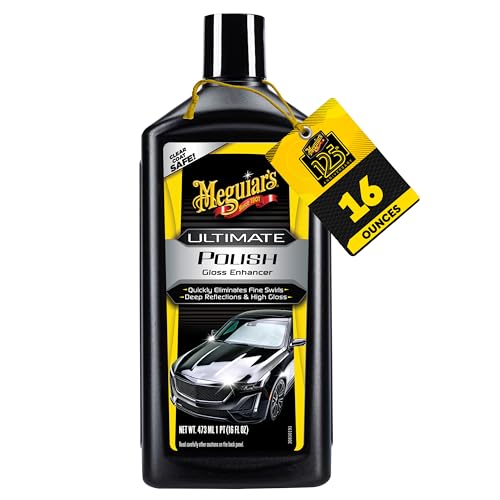 Meguiar's Meguiars Ultimate Polish HighGloss Polish for a Show Car Shine Permanently Removes Light Swirls to Produce a Deep Wet Reflection with a High Gloss Shine Easy to Use 16 Oz - Image 1