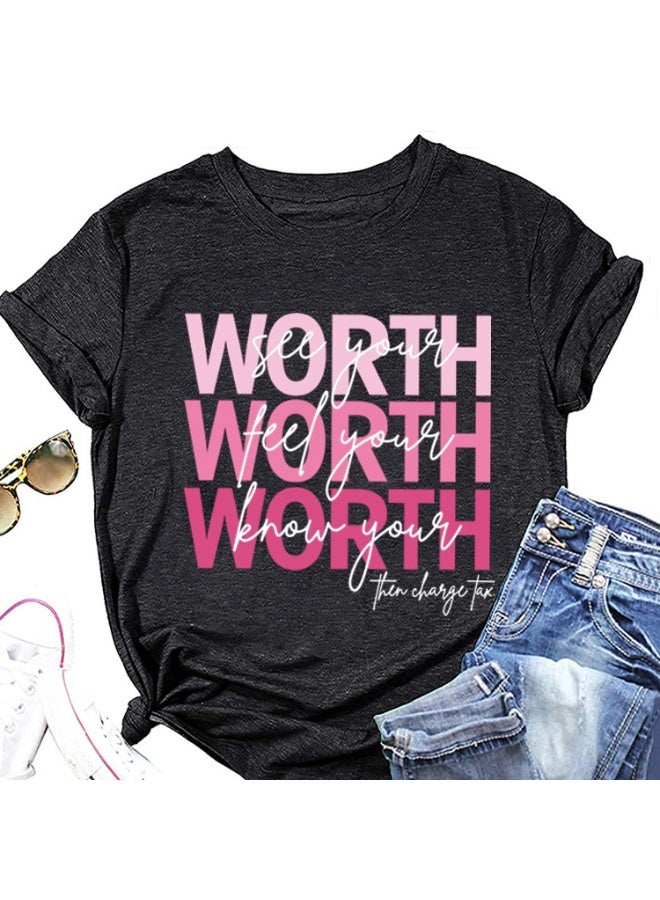 Women's Graphic T Shirts Casual Funny Printed Short Sleeve Undershirts Crewneck Summer Shirts for Women - Image 2