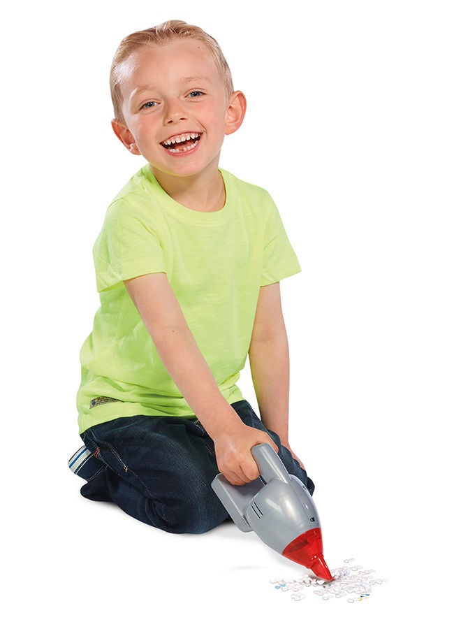 CASDON Deluxe Henry Cleaning Trolley: Red Trolley With A Working Hand Vacuum And Accessories. For Children Aged 3+ - Image 5