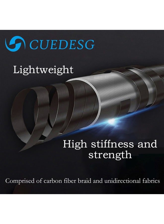 CUEDESG Carbon Fiber Pool Cue Stick 10.5mm/11.8mm/12.5mm,Low Deflection Pool Stick,Professional Cue Stick with Case… (Black_Leather Wrap_11.8mm) - Image 3